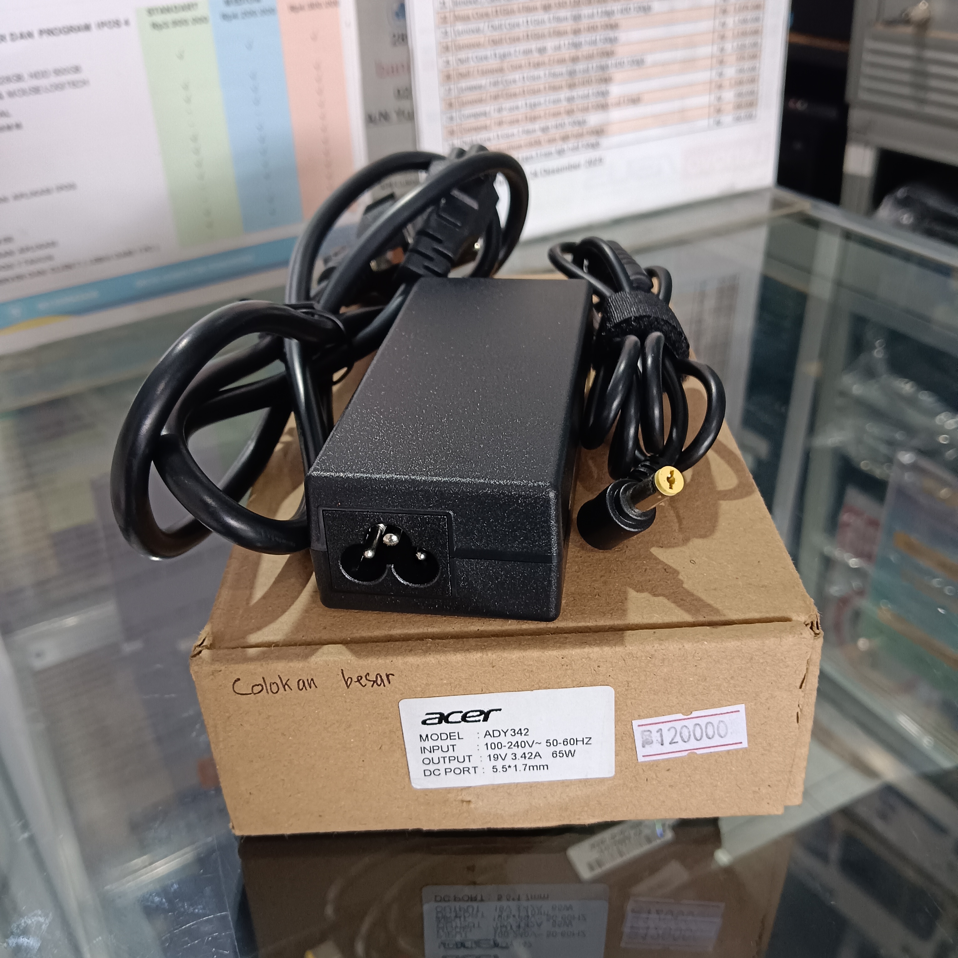 Charger Acer 3.42A / 65W (c.besar) 