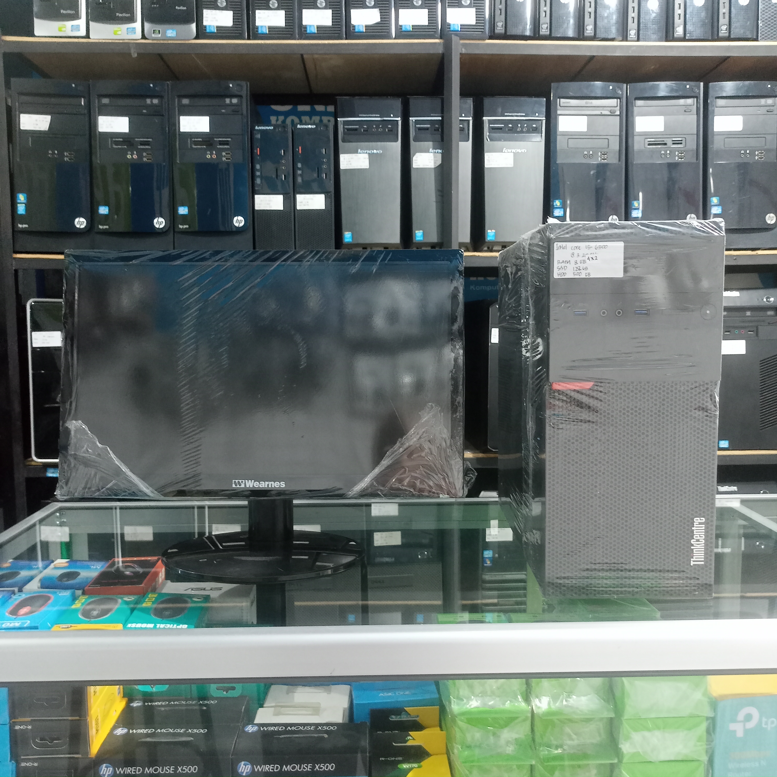 Pc LENOVO Intel Core i5 gen 6 8/128/500 monitor 19inc 