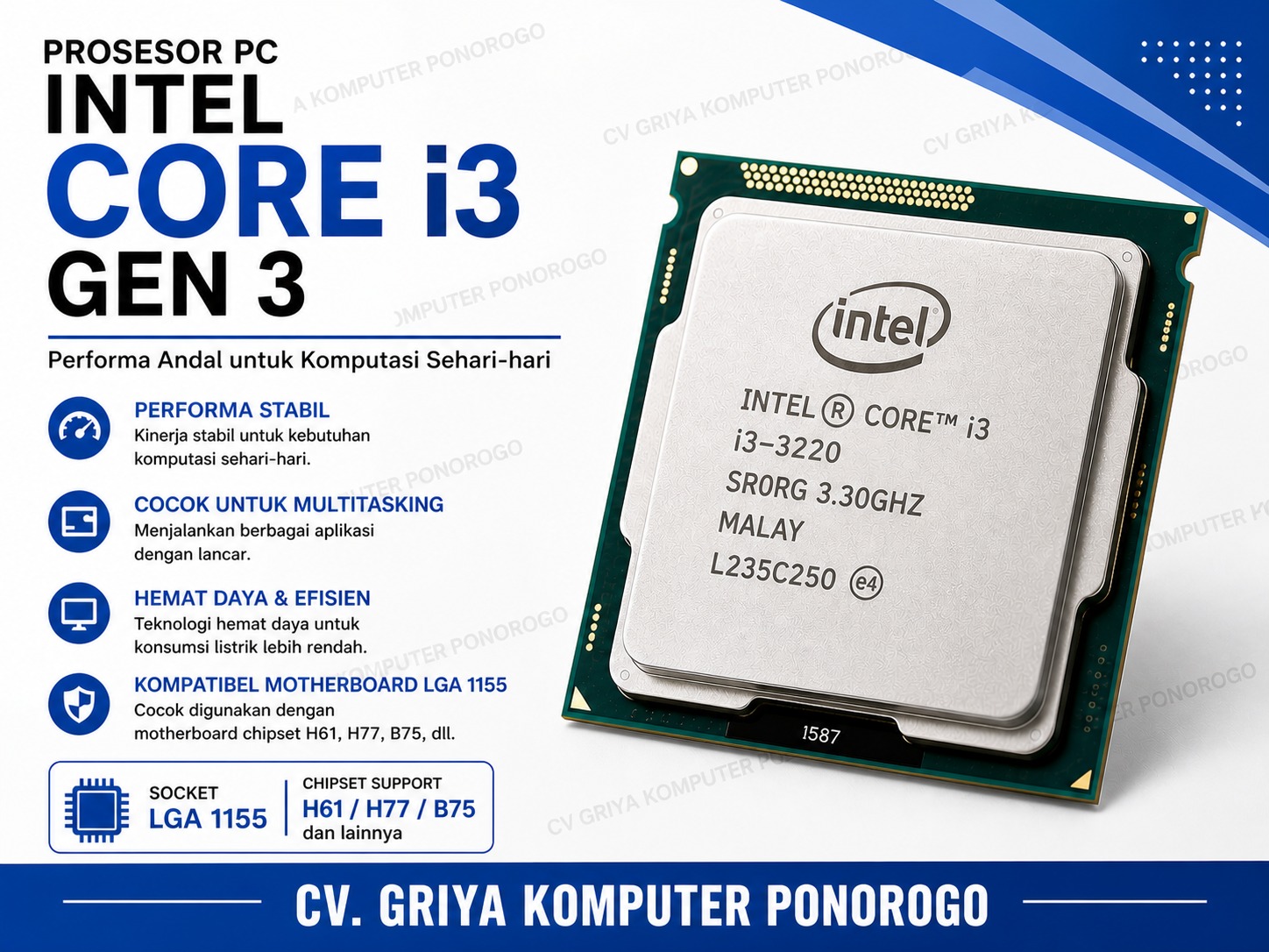 Prosesor PC Intel Core i3 gen 3