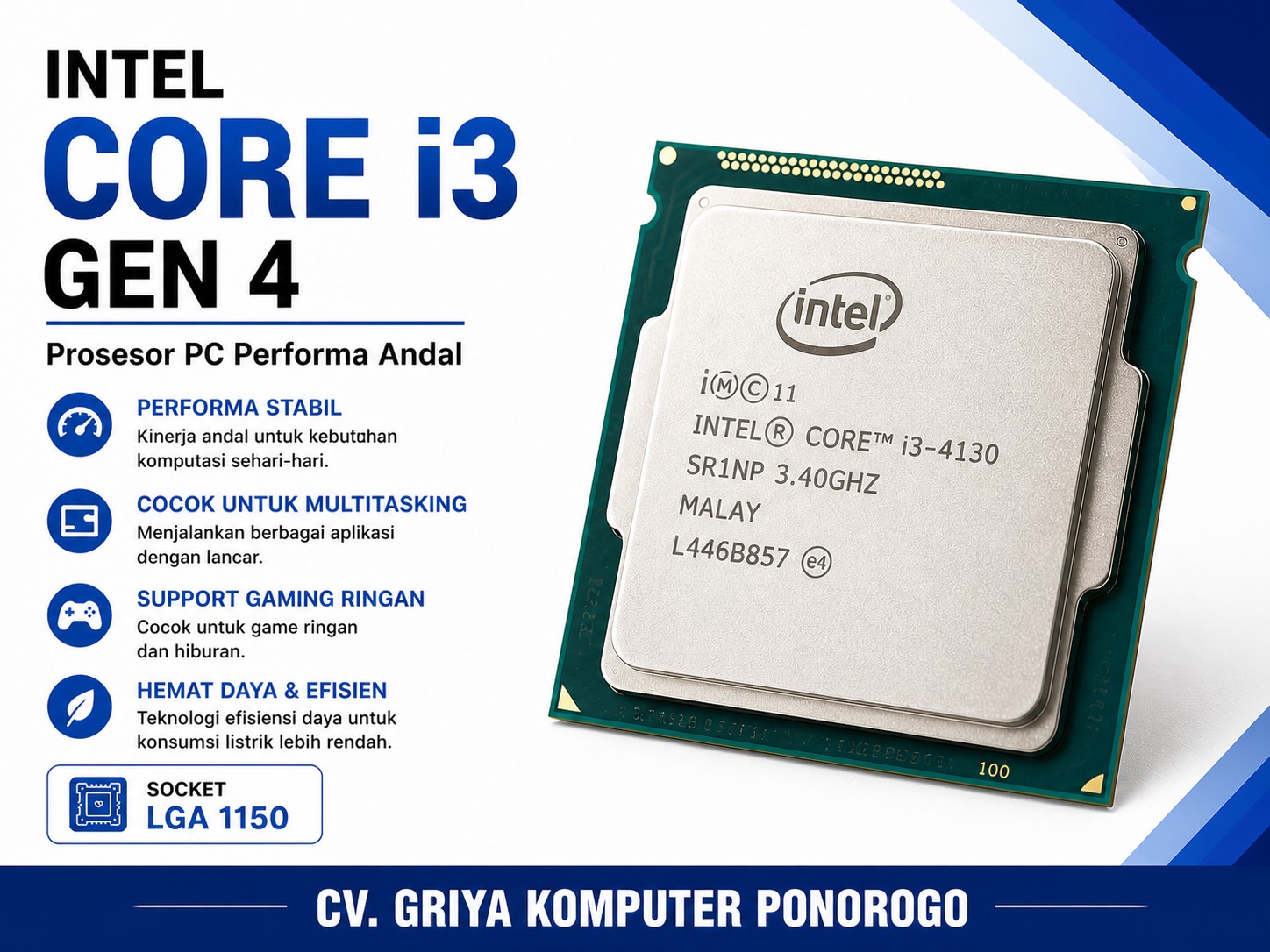 Prosesor PC Intel Core i3 gen 4