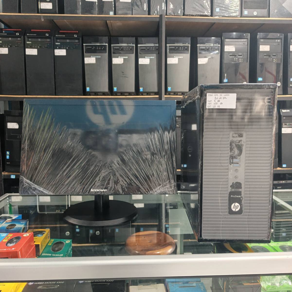PC HP Intel Core i3 gen 6 8/128/500 monitor 19inc